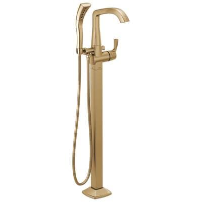 Delta Faucet Stryke Floor Mount Tub Filler Trim - Lumicoat Champagne Bronze