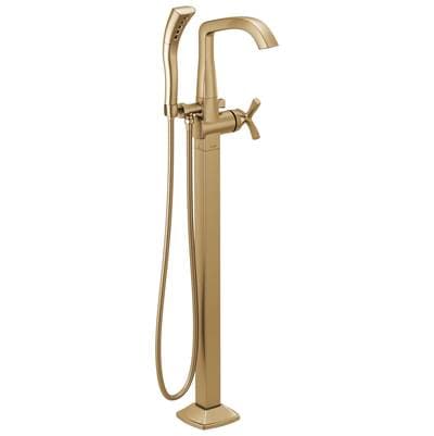Delta Faucet Stryke Floor Mount Tub Filler Trim - Lumicoat Champagne Bronze