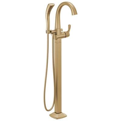 Delta Faucet Stryke Floor Mount Tub Filler Trim - Lumicoat Champagne Bronze