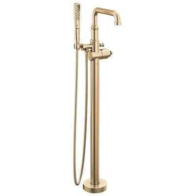 BroderickE Floor Mount Tub Filler Trim- Less Handle - Lumicoat Champagne Bronze by Delta Faucet