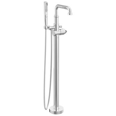 BroderickE Floor Mount Tub Filler Trim- Less Handle - Lumicoat Chrome by Delta Faucet