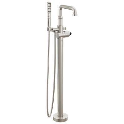 BroderickE Floor Mount Tub Filler Trim- Less Handle - Lumicoat Stainless by Delta Faucet