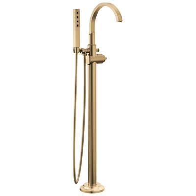 Delta Faucet Tetrae Floor Mount Tub Filler Trim - Lumicoat Champagne - Bronze by Delta Faucet