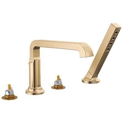 Delta Faucet Tetrae Roman Tub Trim With Hand Shower - Lumicoat Champagne - Bronze by Delta Faucet