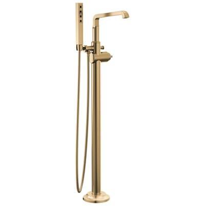 Delta Faucet Tetrae Floor Mount Tub Filler Trim - Lumicoat Champagne - Bronze by Delta Faucet