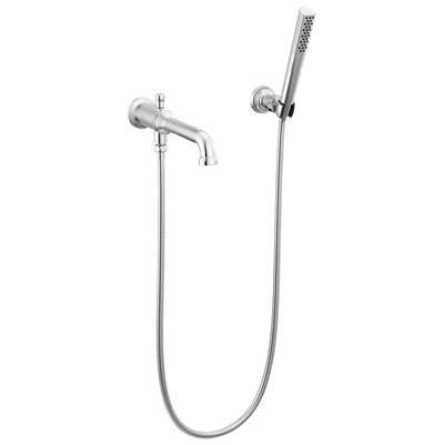 BroderickE Wall Mount Tub Filler Trim with Hand Shower - Less Handles - Lumicoat Chrome by Delta Faucet
