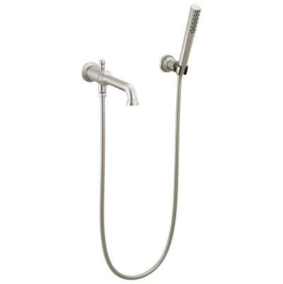 BroderickE Wall Mount Tub Filler Trim with Hand Shower - Less Handles - Lumicoat Stainless by Delta Faucet