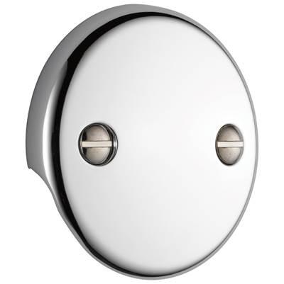 Delta Faucet Universal Showering Components Overflow Plate - 2 Hole Tub Drain - Chrome