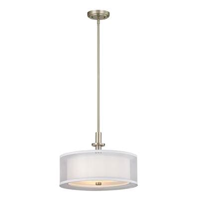 Dolan Design Double Organza 3 Lt Pendant - Satin Nickel by Dolan Design