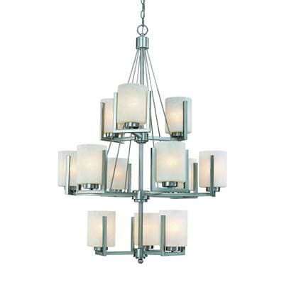 Dolan Design Uptown 12Lt 3 Tier Chandelier - Satin Nickel