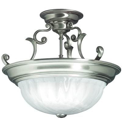 Dolan Design Richland 3Lt Semi Flushmount - Satin Nickel by Dolan Design