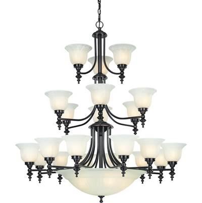 Richland 21+5Lt 3Tier Bowl Chandelier Royal Bronze