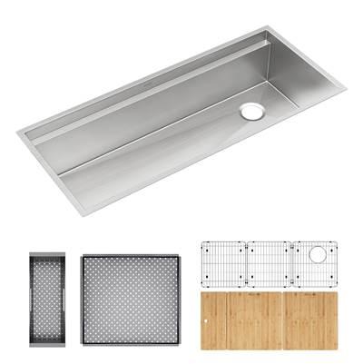 Elkay Circuit Chef Workstation Stainless Steel 45-1/2'' x 20-1/2'' x 10'' Single Bowl Undermount Sink Kit with Cherry Wood Boards by Elkay Reserve Selection