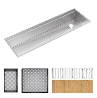 Elkay Circuit Chef Workstation Stainless Steel 59-1/2'' x 20-1/2'' x 10'' Single Bowl Undermount Sink Kit with Cherry Wood Boards by Elkay Reserve Selection