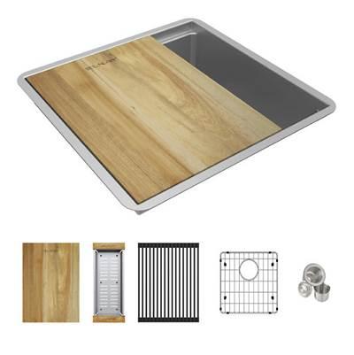17'' Stainless Steel Small Single BowlUndermount Workstation by Elkay Reserve Selection
