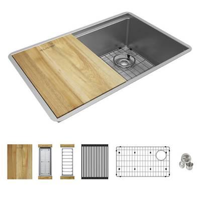 27'' Stainless Steel Large Single Bowl Undermount Workstation
