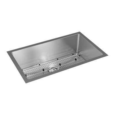 16 Gauge Stainless Steel 32.5'' x 18'' x 10'' Single Bowl Undermount Kit