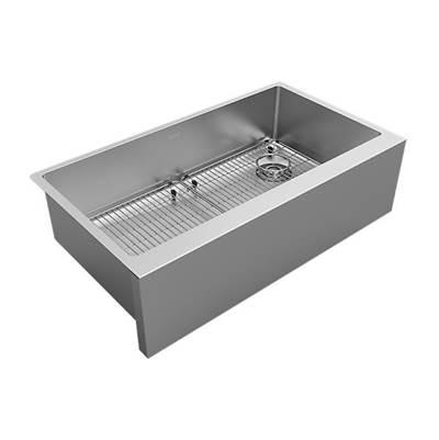 16 Gauge Stainless Steel 35-7/8'' x 20-14'' x 9'' Single Bowl Farmhouse Undermount Kitchen Sink Kit - Large Apron Front by Elkay Reserve Selection