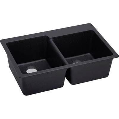 Elkay Reserve Selection Elkay Quartz Luxe 33'' X 22'' X 9-1/2'' Offset Double Bowl Drop-in Sink -...