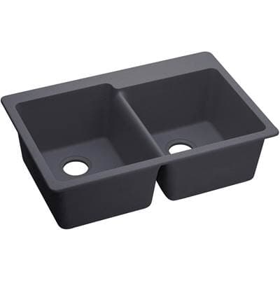 Elkay Reserve Selection Elkay Quartz Luxe 33'' X 22'' X 9-1/2'' Offset Double Bowl Drop-in Sink -...