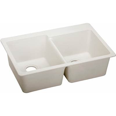 Elkay Reserve Selection Elkay Quartz Luxe 33'' X 22'' X 9-1/2'' Offset Double Bowl Drop-in Sink -...