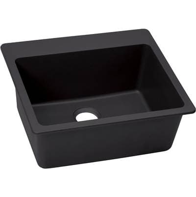 Elkay Reserve Selection Elkay Quartz Luxe 25'' X 22'' X 9-1/2'' Single Bowl Drop-in Sink - Caviar