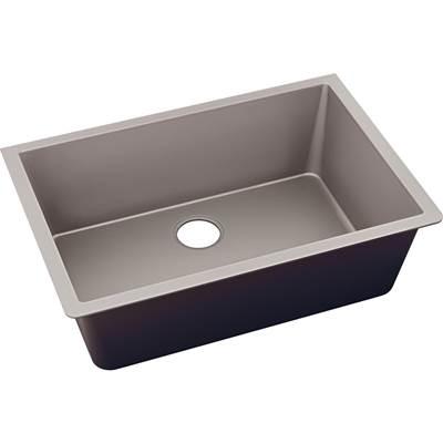 Elkay Quartz Luxe 33'' x 18-7/16'' x 9-7/16'' Single Bowl Undermount Sink Silvermist by Elkay Reserve Selection