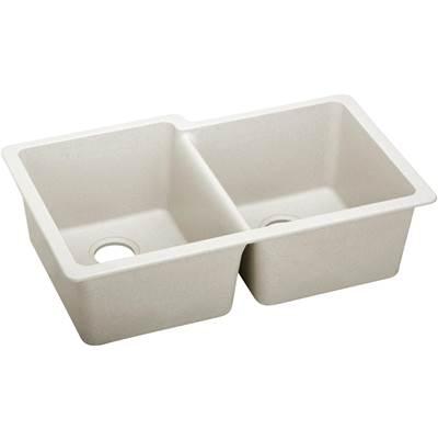 Elkay Quartz Luxe 33'' x 20-1/2'' x 9-1/2'' Offset Double Bowl Undermount Sink Ricotta