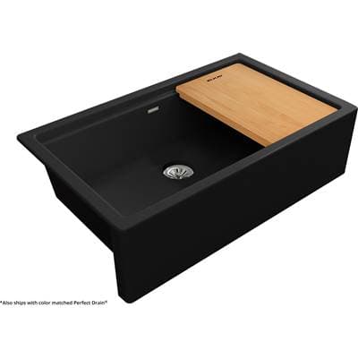 Elkay Reserve Selection Elkay Quartz Luxe Single Bowl 10'' Apron Farmhouse Workstation with...