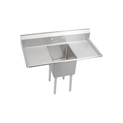 1 Compartment Sink, 52X26 OA, 16X20 Bowl, 14 Deep, L & R 18'' DBs, SS Legs, 16 GA 300 Series SS, NSF