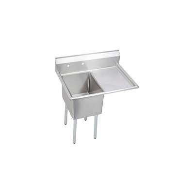 1 Compartment Sink, 37X26 OA, 16X20 Bowl, 14 Deep, Right 18'' DBs, SS Legs, 16 GA 300 Series SS, NSF