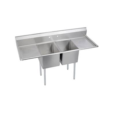 Elkay Dependabilt Stainless Steel 74'' X 29-13/16'' X 43-3/4'' 16 Gauge Two Compartment Sink W/... by Elkay
