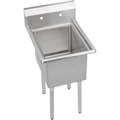 Elkay 1 Compartment Sink, 23X30 OA, 18X24 Bowl, 12 Deep, No Dbs, SS Legs, 16 GA 300 Series SS,... by Elkay