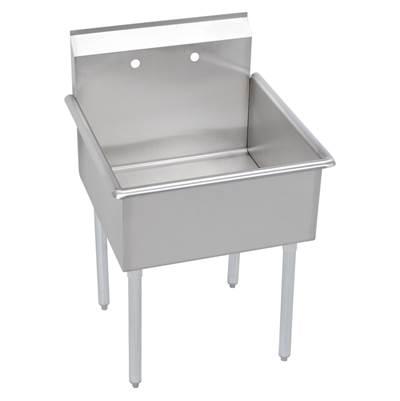 1 Compartment Budget Sink, 21X22 OA, 18X18 Bowl, 12 Deep, No DBs, SS Legs, 18 GA 300 Series SS by Elkay