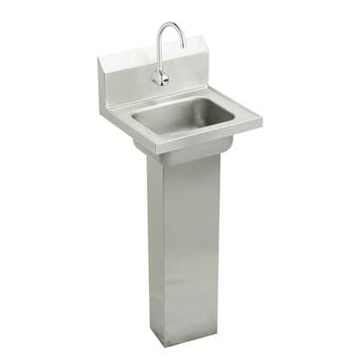 Elkay Stainless Steel Hand Wash Commercial Sink, Pedestal Mount - Buffed Satin