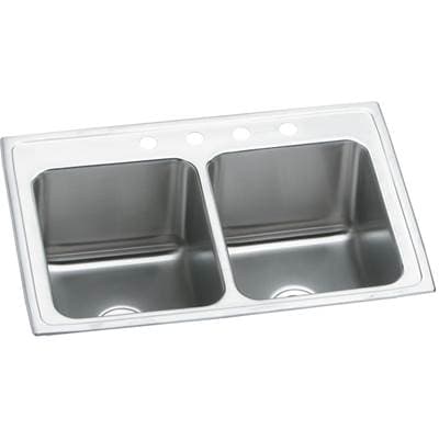 Elkay 18 Gauge Stainless Steel 25'' X 19.5'' X 10.125'' Double Bowl Drop-in Kitchen Sink -... by Elkay
