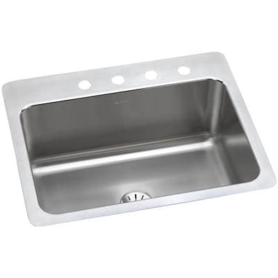 Elkay 18 Gauge Stainless Steel 27'' X 22'' X 10'' Single Bowl Dual Mount Kitchen Sink Kit -...