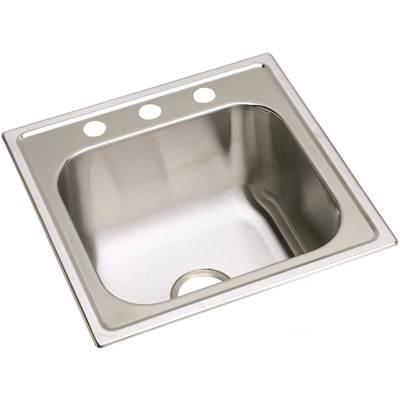 20 Gauge Stainless Steel 20'' x 20'' x 10.125'' Single Bowl Drop-in Laundry/Utility Sink by Elkay
