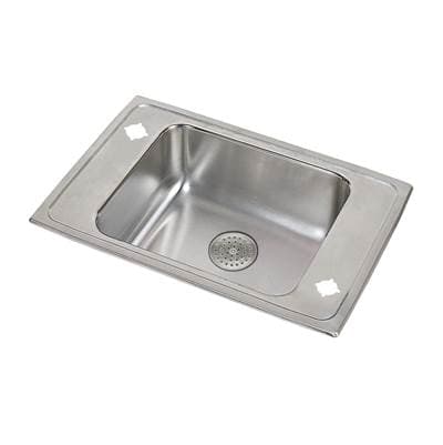 Elkay Lustertone Classic SS 31''x19-1/2''x5-1/2'' 2-Hole Single Bowl Drop-in Classroom ADA Sink...