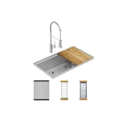 Elkay Crosstown 18 Gauge Workstation Stainless Steel, 31-1/2'' X 18-1/2'' X 9'' Single Bowl... by Elkay