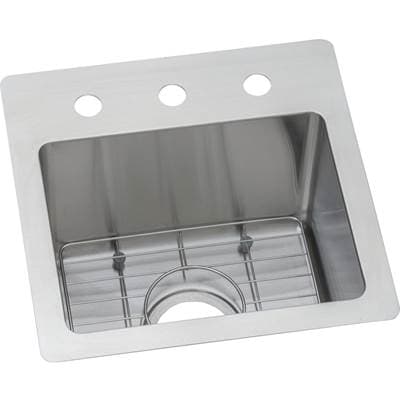 Elkay 18 Gauge Stainless Steel 15'' X 15'' X 9'' Single Bowl Dual Mount Bar/prep Sink Kit -... by Elkay