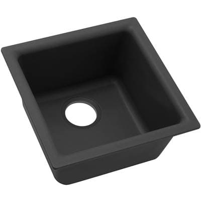 Elkay Quartz Classic 15-3/4'' X 15-3/4'' X 7-11/16'' Single Bowl Dual Mount Bar Sink - Black