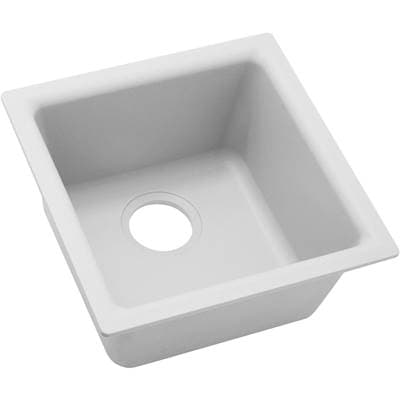 Elkay Quartz Classic 15-3/4'' X 15-3/4'' X 7-11/16'' Single Bowl Dual Mount Bar Sink - White by Elkay