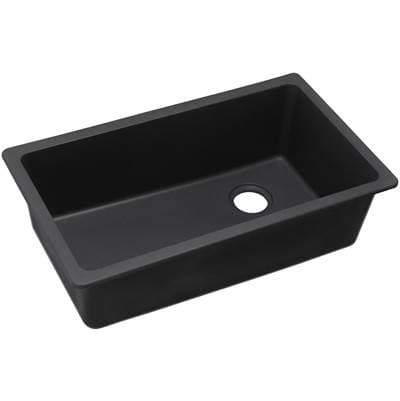 Elkay Quartz Classic 33'' X 18-3/4'' X 9-1/2'' Single Bowl Undermount Sink - Black by Elkay