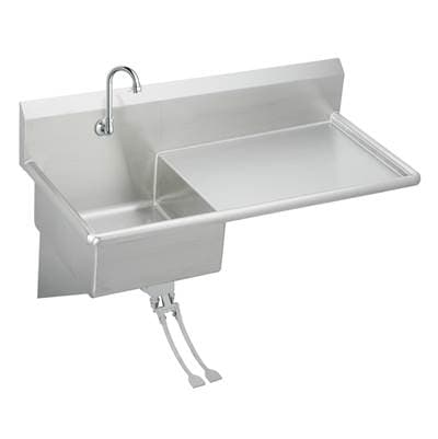 Elkay Stainless Steel 49-1/2'' X 24'' X 10 Wall Hung Service Sink Kit - Buffed Satin by Elkay