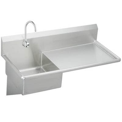 Elkay Stainless Steel 49-1/2'' X 24'' X 10 Wall Hung Service Sink Kit - Buffed Satin by Elkay