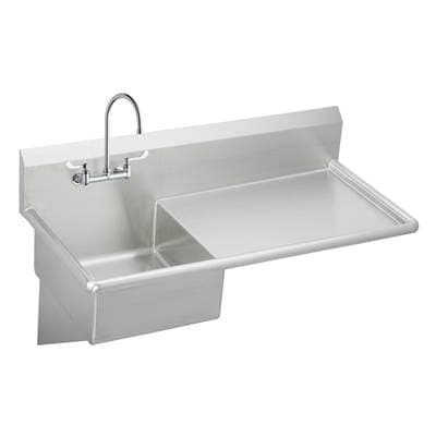 Elkay Stainless Steel 49-1/2'' X 24'' X 10 Wall Hung Service Sink Kit W/faucet and Grid Drain -... by Elkay