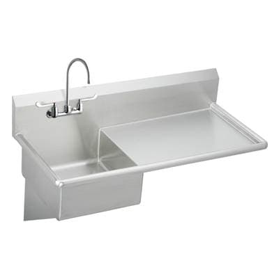 Elkay Stainless Steel 49-1/2'' X 24'' X 10 Wall Hung Service Sink Kit - Buffed Satin by Elkay