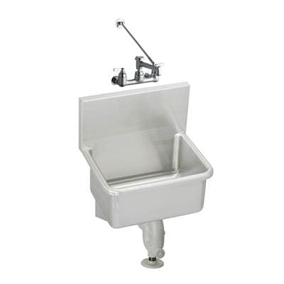 Elkay Stainless Steel 21'' X 17-1/2'' X 12 Wall Hung Service Sink Kit - Buffed Satin by Elkay