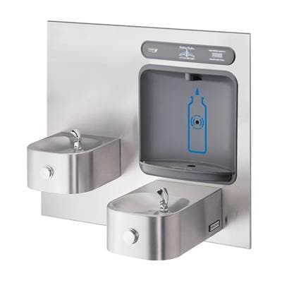 Elkay Hydroboost Bottle Filling Station & Bi-level Integral Contour Fountain Non-filtered...